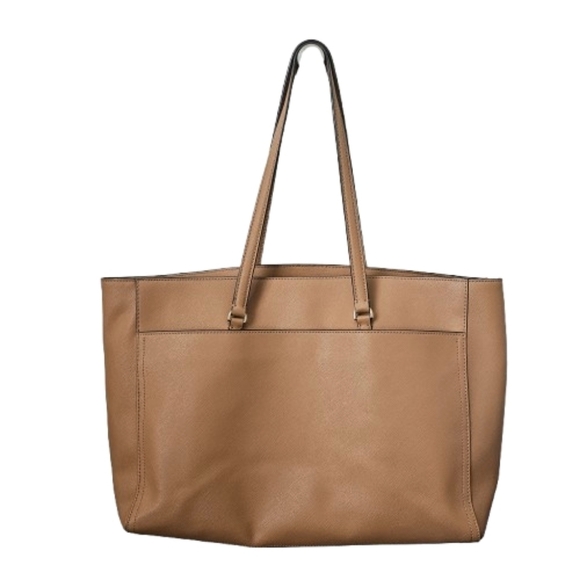 Tory Burch Tan Robinson Tote Bag w/ Extra Bag Charm - Picture 4 of 13